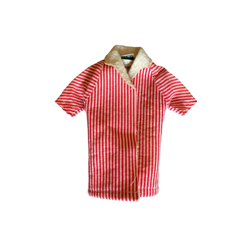 Vintage 1960s Mattel Ken Doll #750 Red White Striped Shirt Accessory
